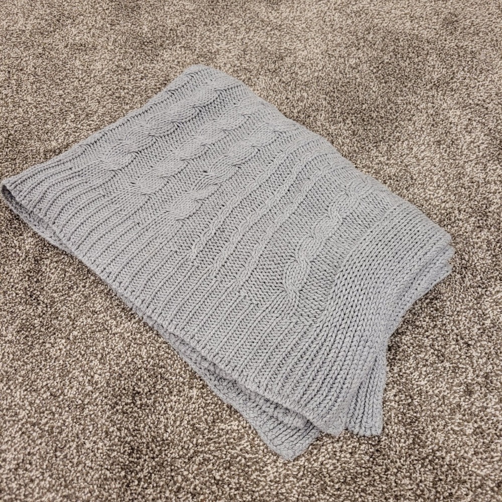 Burt's Bees Baby Organic Cotton Cable Knit Blanket Heather Grey HM10260-HTG